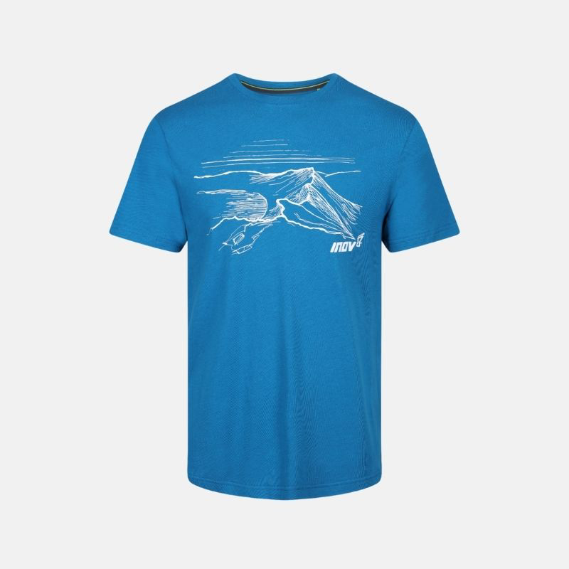 Picture of INOV8 Graphic Tee Helvellyn SS T-Shirt Ανδρικό Μπλουζάκι Τρεξίματος BL - Blue