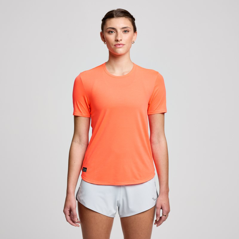 Picture of SAUCONY SAW800484 Stopwatch SS T-Shirt Γυναικείο Μπλουζάκι VR - RED TRUE