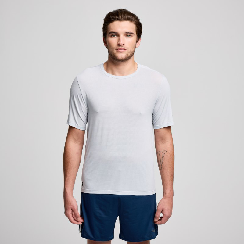 Picture of SAUCONY SAM800377 Stopwatch SS T-Shirt Ανδρικό Μπλουζάκι GNH - GRANITE HEATHER