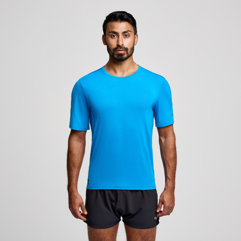 Picture of SAUCONY SAM800377 Stopwatch SS T-Shirt Ανδρικό Μπλουζάκι CBH - BLUE HEATHER