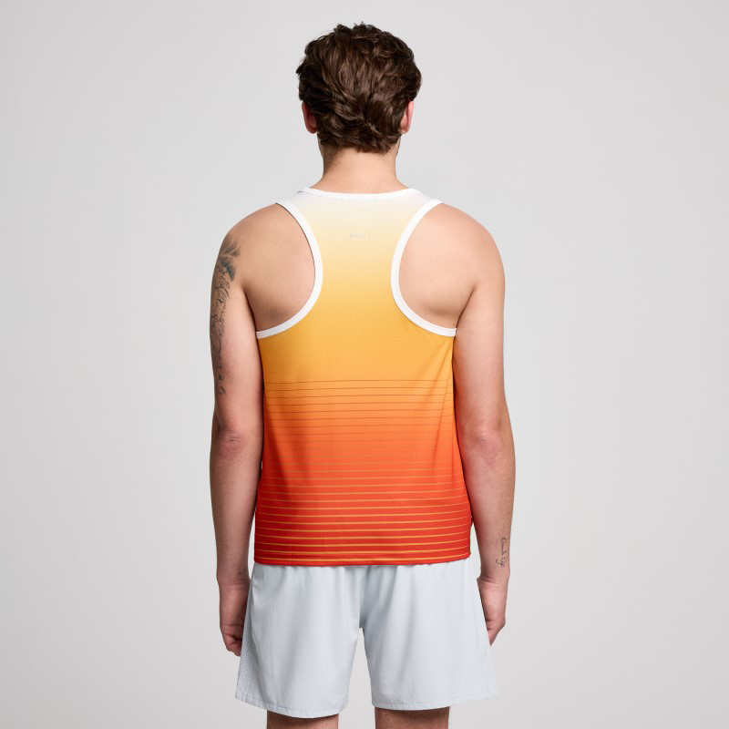 Picture of SAUCONY SAM800376 Stopwatch Graphic Singlet Ανδρικό Αμάνικο CON2 - CONFIDENT PRINT