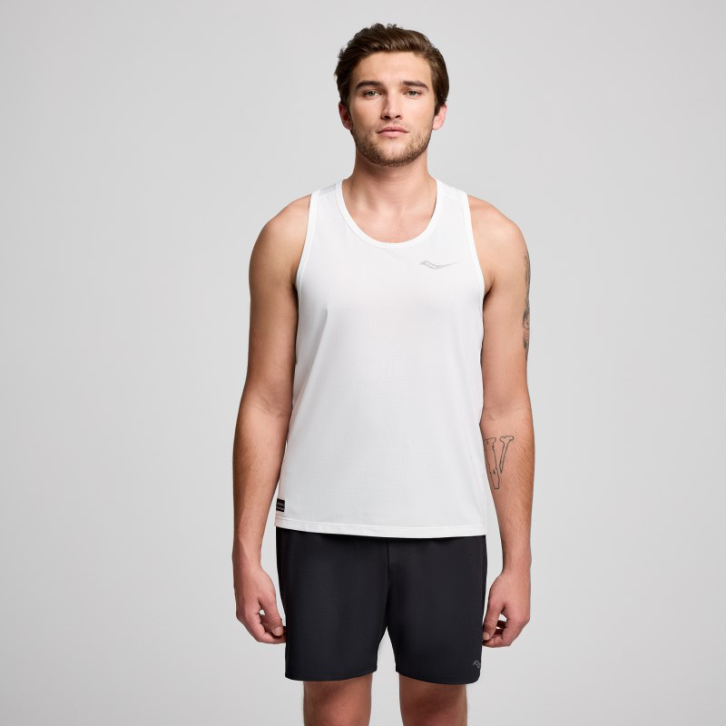 Picture of SAUCONY SAM800375 Stopwatch Singlet Ανδρικό Αμάνικο WH - WHITE