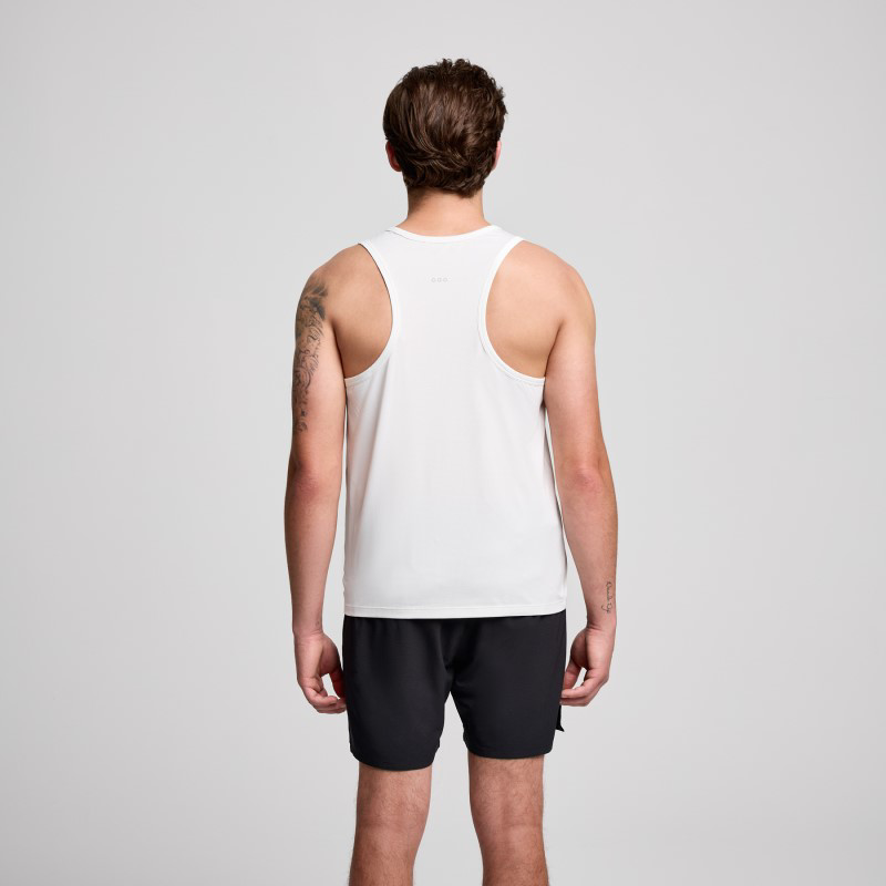 Picture of SAUCONY SAM800375 Stopwatch Singlet Ανδρικό Αμάνικο WH - WHITE