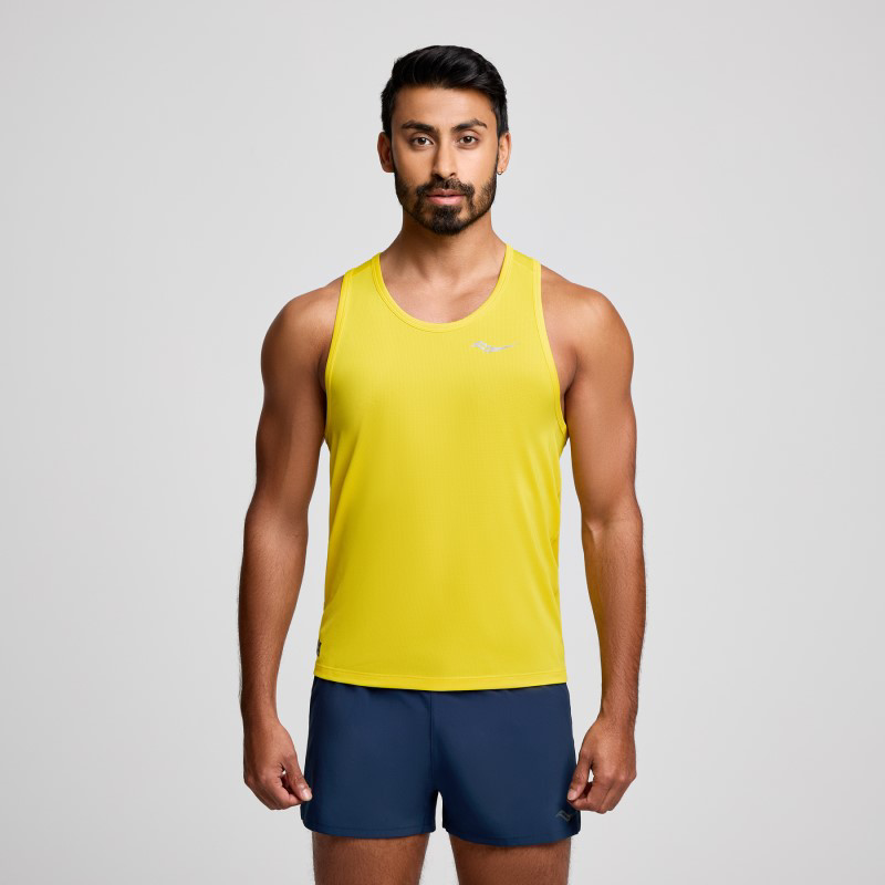 Picture of SAUCONY SAM800375 Stopwatch Singlet Ανδρικό Αμάνικο CN - CANARY