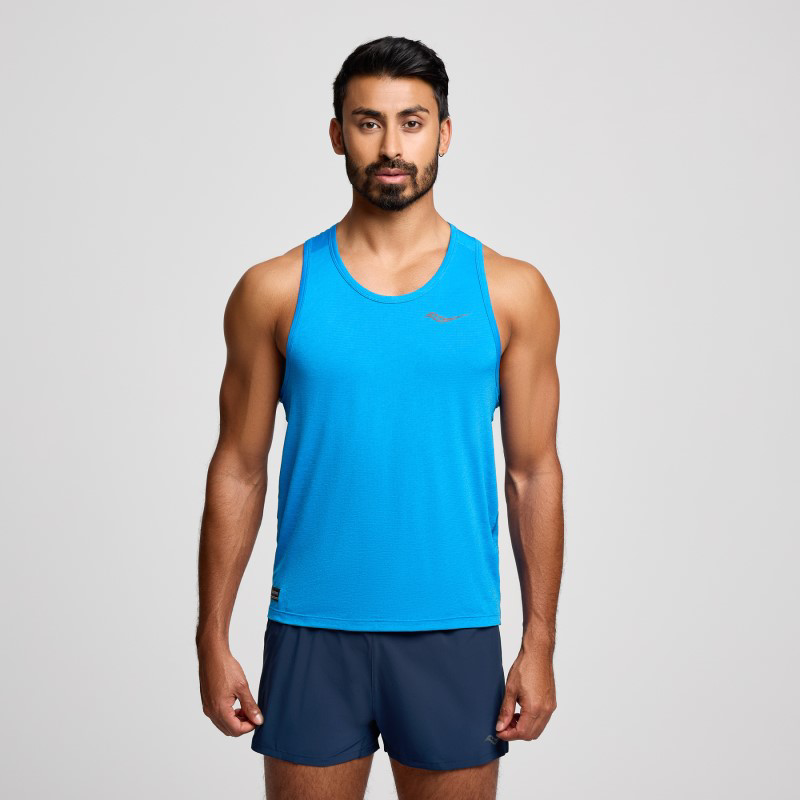 Picture of SAUCONY SAM800375 Stopwatch Singlet Ανδρικό Αμάνικο CBH - BLUE HEATHER