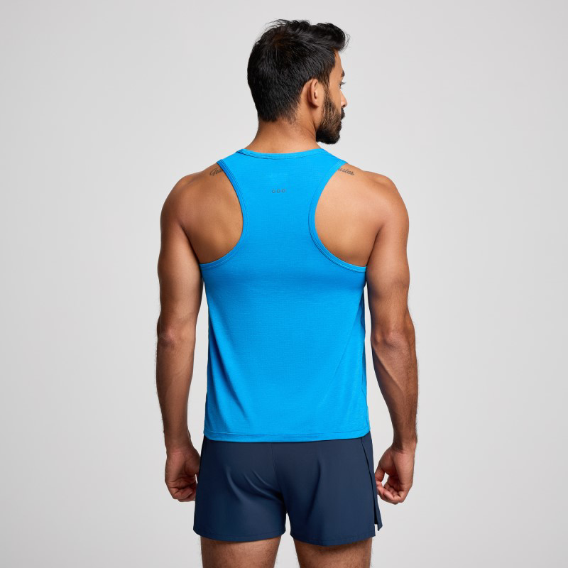 Picture of SAUCONY SAM800375 Stopwatch Singlet Ανδρικό Αμάνικο CBH - BLUE HEATHER