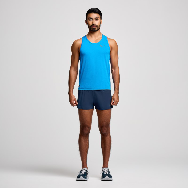 Picture of SAUCONY SAM800375 Stopwatch Singlet Ανδρικό Αμάνικο CBH - BLUE HEATHER