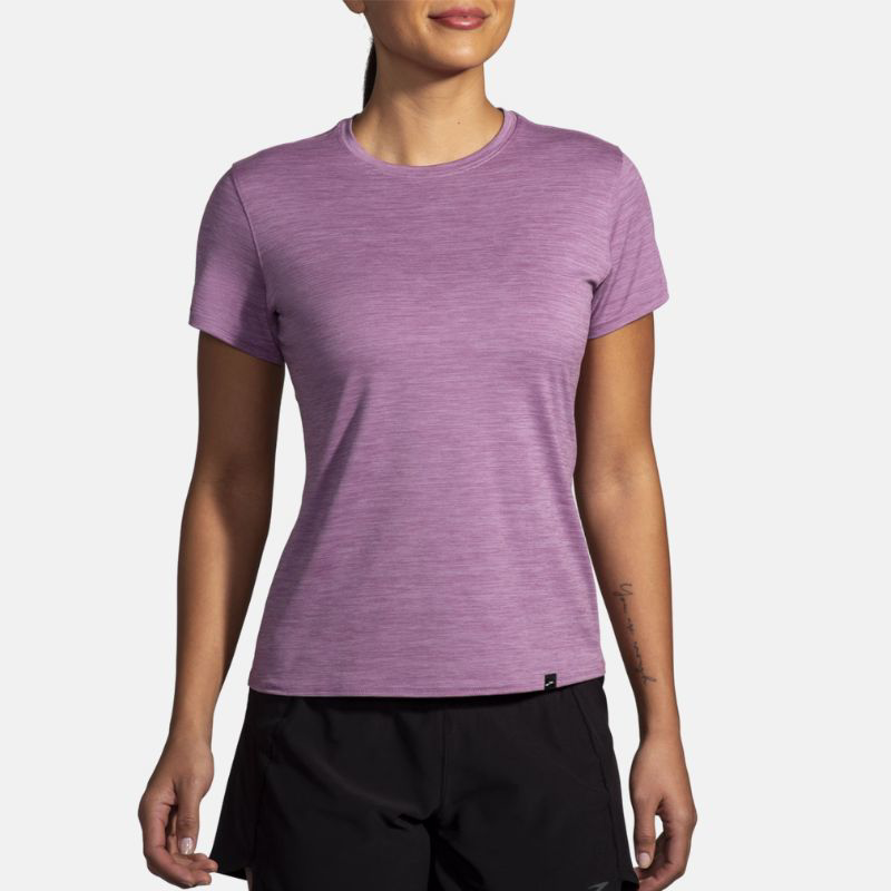 Picture of BROOKS Luxe SS Γυναικείο T-Shirt Τρεξίματος 507 Washed Plum