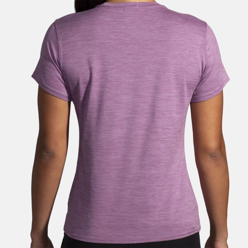 Picture of BROOKS Luxe SS Γυναικείο T-Shirt Τρεξίματος 507 Washed Plum