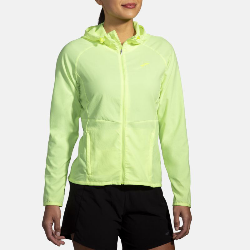 Picture of BROOKS Canopy Jacket Γυναικείο Μπουφάν Τρεξίματος 738 Lime