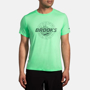 Εικόνα της BROOKS Distance Short Sleeve 3.0 Ανδρικό T-Shirt Τρεξίματος 364 Hyper Green/Brooks Trail