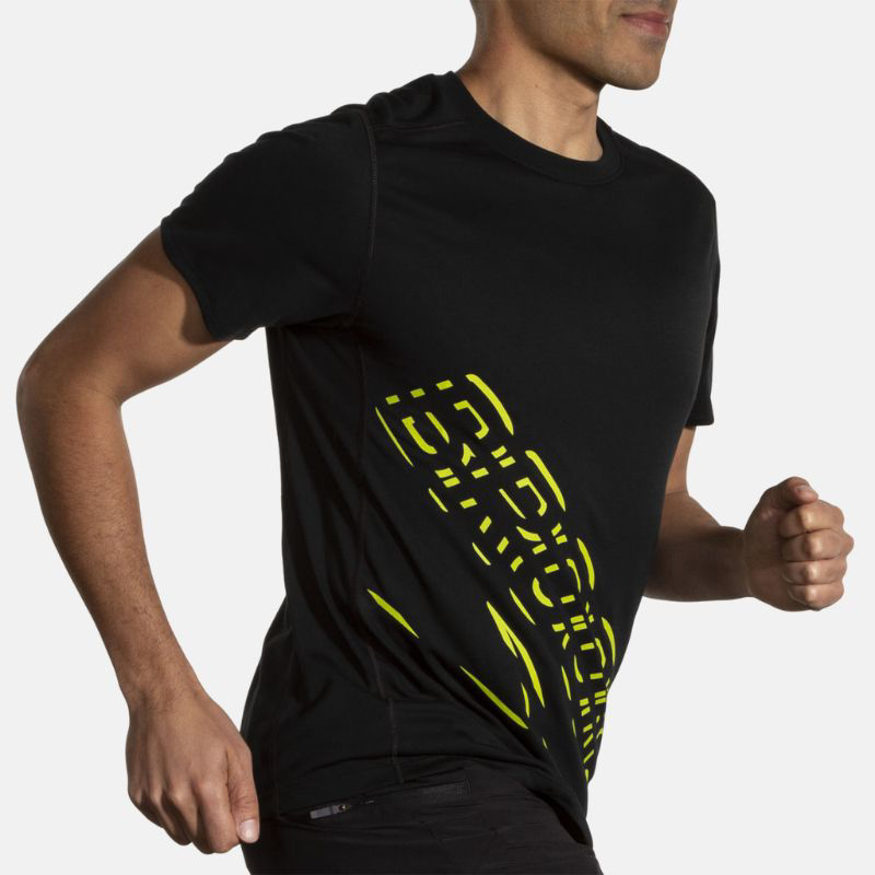 Picture of BROOKS Distance Short Sleeve 3.0 Ανδρικό T-Shirt Τρεξίματος 045 Black/BR Logo