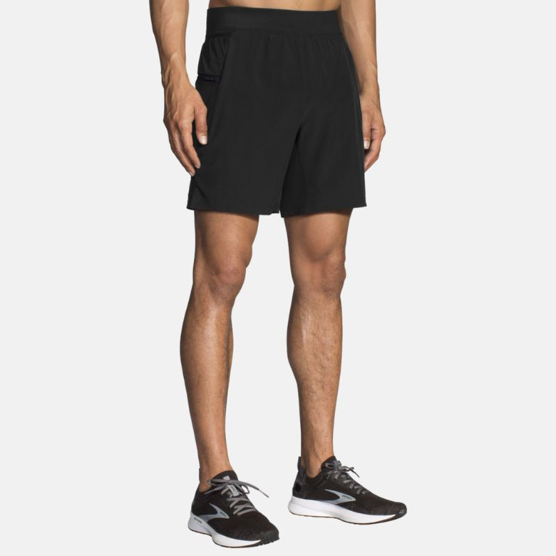 Picture of BROOKS Sherpa 7" 2 in 1 Short Ανδρικό Σορτσάκι Τρεξίματος 001 Black