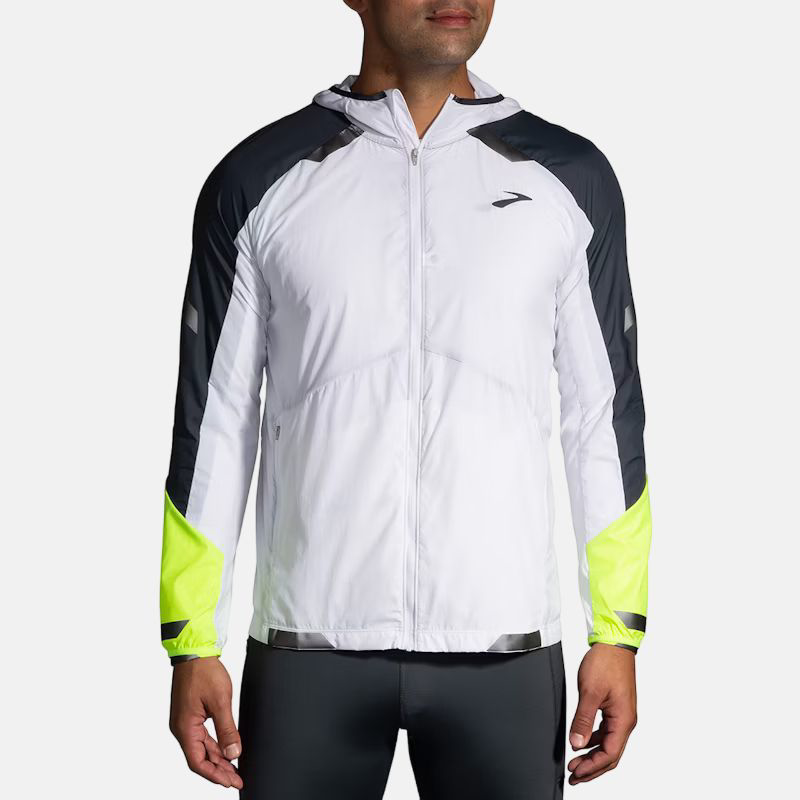 Picture of BROOKS Run Visible Convertible Jacket Ανδρικό Μπουφάν Τρεξίματος 134 White/Asphalt/Nightlife