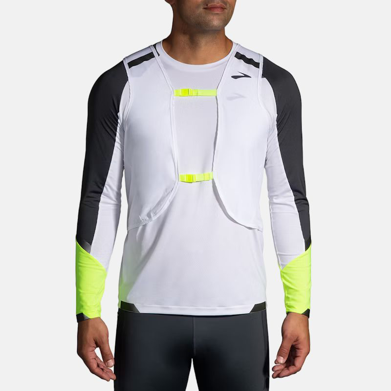 Picture of BROOKS Run Visible Convertible Jacket Ανδρικό Μπουφάν Τρεξίματος 134 White/Asphalt/Nightlife