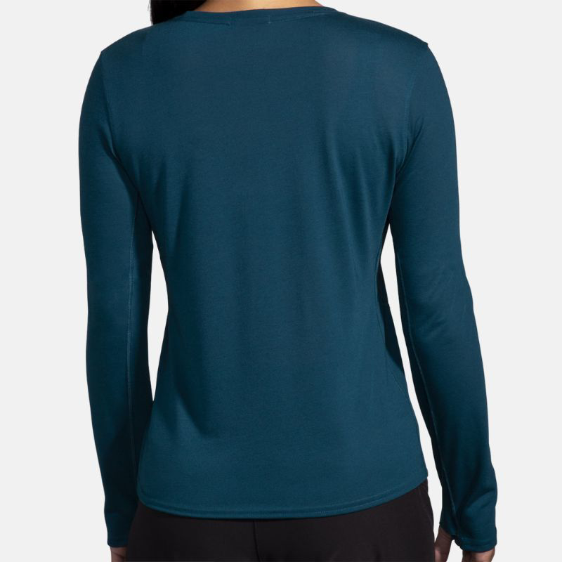 Picture of BROOKS Distance Long Sleeve 3.0 Γυναικείο Μακρυμάνικο Τρεξίματος 456 Htr Ocean Drive/RH