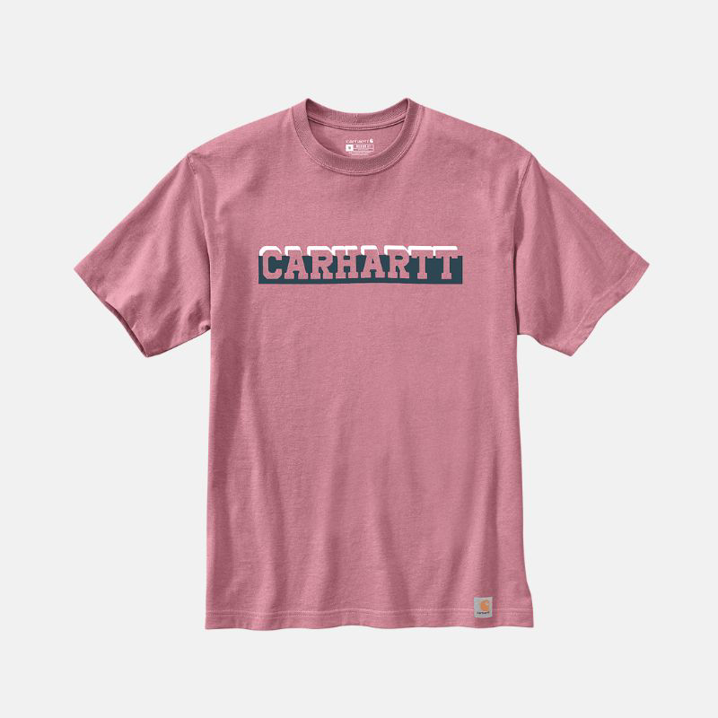 Picture of CARHARTT Relaxed Fit Heavyweight Logo Graphic T-Shirt 105909 Ανδρικό Κοντομάνικο V48 - Foxglove Heather