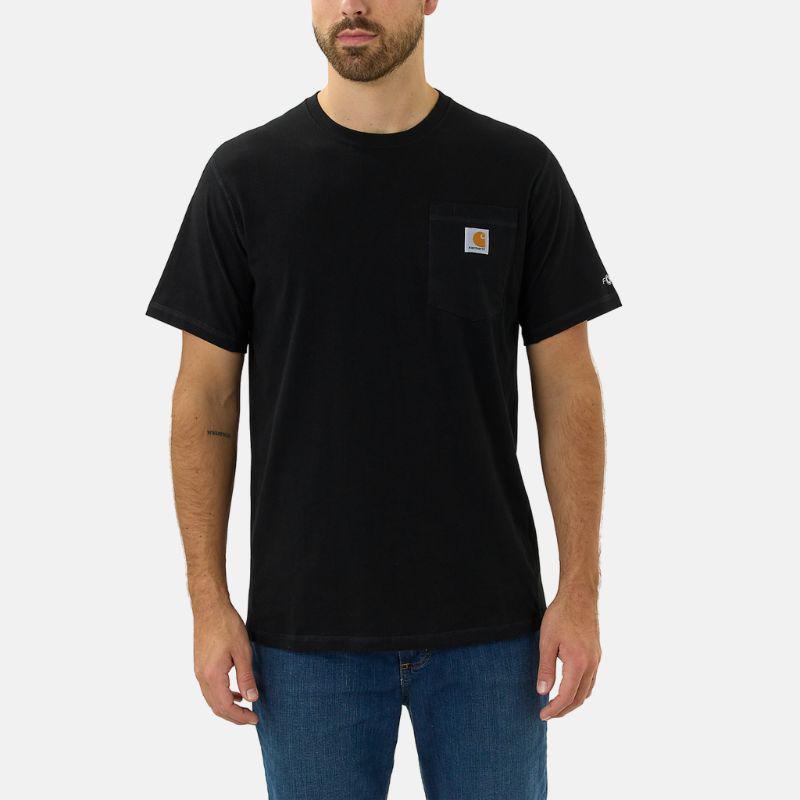 Picture of CARHARTT Force Relaxed Fit Midweight SS Pocket T-Shirt 104616 Ανδρικό Κοντομάνικο N04 - Black