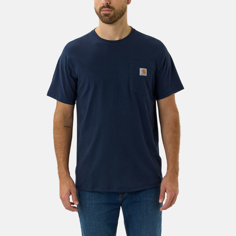 Picture of CARHARTT Force Relaxed Fit Midweight SS Pocket T-Shirt 104616 Ανδρικό Κοντομάνικο I26 - Navy