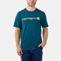 Εικόνα της CARHARTT Relaxed Fit Heavyweight SS Logo Graphic T-Shirt 103361 Ανδρικό Κοντομάνικο H70 - Night Blue Heather