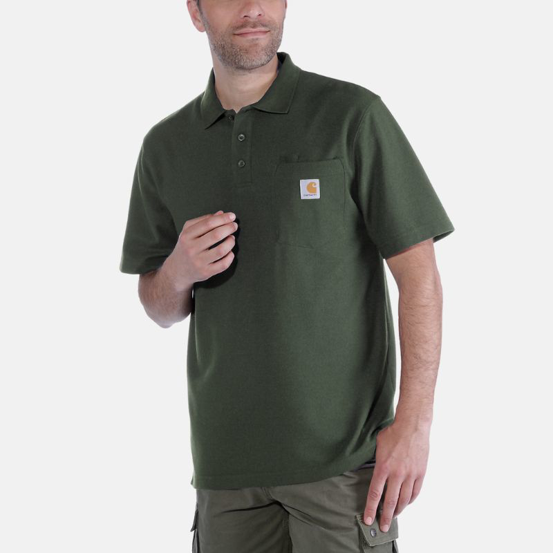 Picture of CARHARTT Loose Fit Midweight SS Pocket Polo K570 Ανδρικό Κοντομάνικο Moss