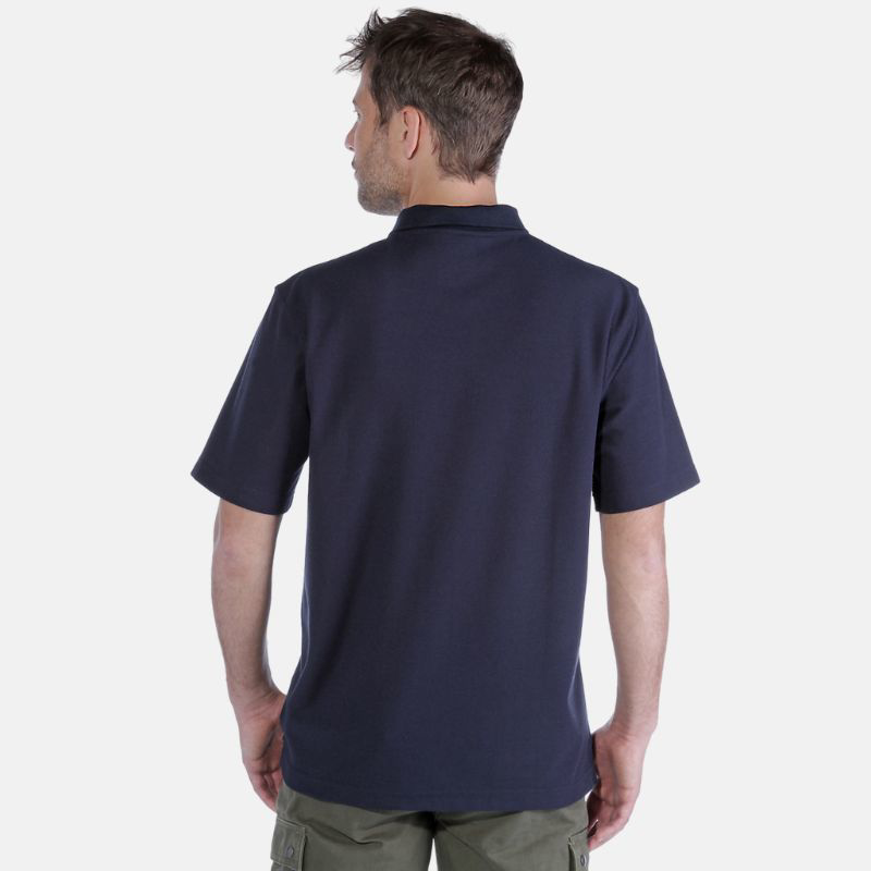 Picture of CARHARTT Loose Fit Midweight SS Pocket Polo K570 Ανδρικό Κοντομάνικο NVY - Navy