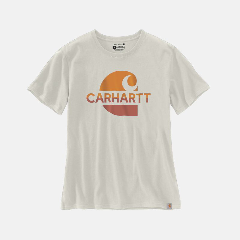 Picture of CARHARTT Loose Fit Heavyweight SS Faded 'C' Graphic T-Shirt 105738 Γυναικείο Κοντομάνικο W03 - Malt