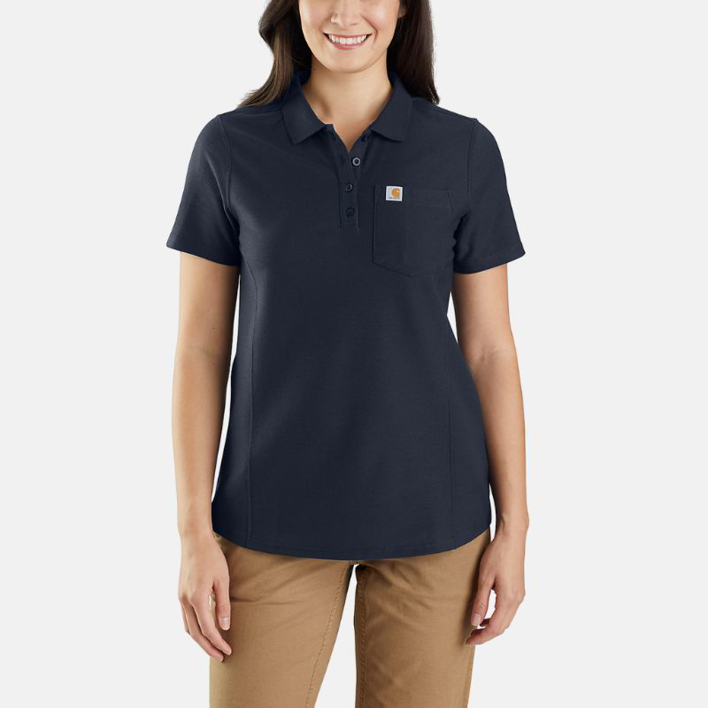 Picture of CARHARTT Relaxed Fit Midweight SS Pocket Polo T-Shirt 104229 Γυναικείο Κοντομάνικο NVY - Navy