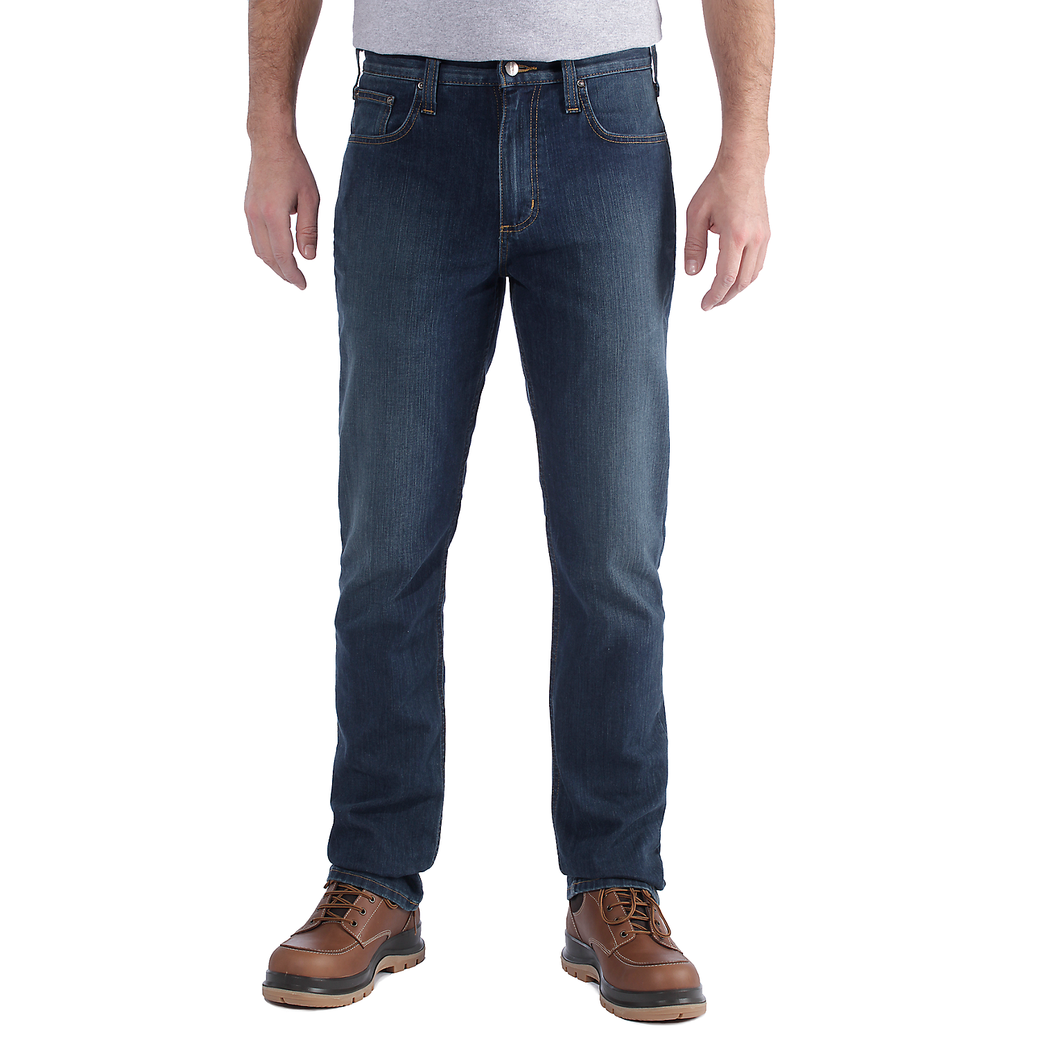 Picture of CARHARTT Rugged Flex Slim Fit 5 Pocket Tapered Jean 102807 Ανδρικό Παντελόνι Tζιν 498 - Blue Chambray