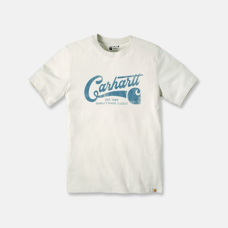 Picture of CARHARTT Relaxed Fit Lightweight SS Script Graphic T-Shirt 106531 Ανδρικό Κοντομάνικο A16 - Oat Milk