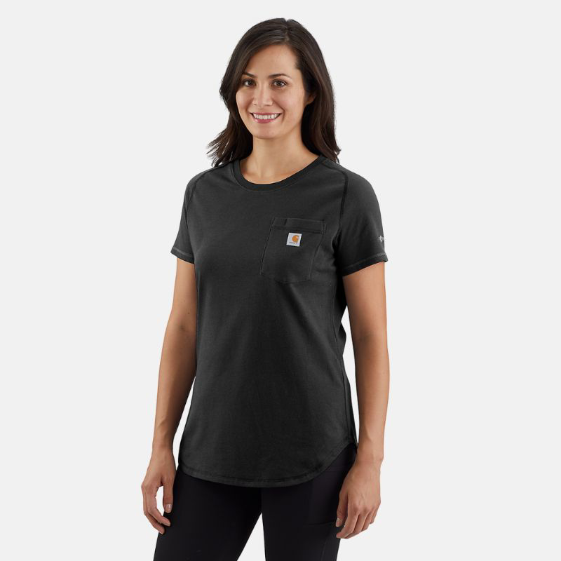 Picture of CARHARTT Force Relaxed Fit Midweight SS Pocket T-Shirt 106650 Γυναικείο Κοντομάνικο N04 - Black