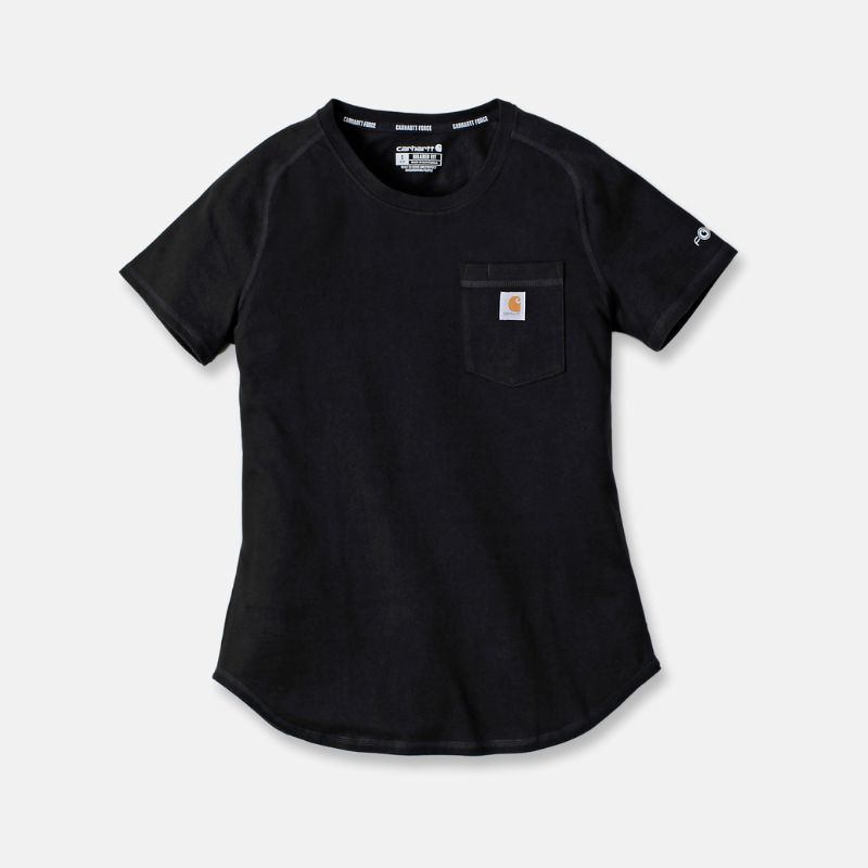 Picture of CARHARTT Force Relaxed Fit Midweight SS Pocket T-Shirt 106650 Γυναικείο Κοντομάνικο N04 - Black