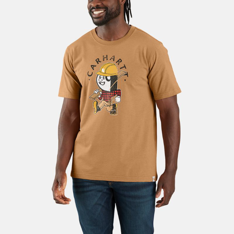 Picture of CARHARTT Relaxed Fit Lightweight SS Carpenter Graphic T-Shirt 106534 Ανδρικό Κοντομάνικο B87 - Hickory Nut Heather