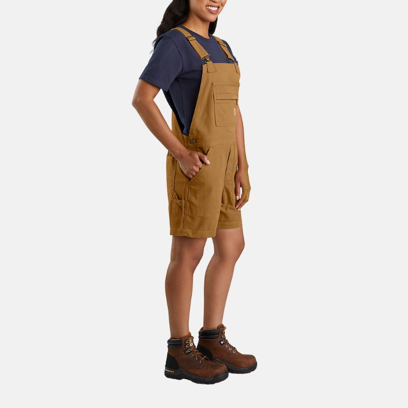 Picture of CARHARTT Relaxed Fit Canvas Shortall 105268 Γυναικεία Σαλοπέτα BRN - Carhartt Brown