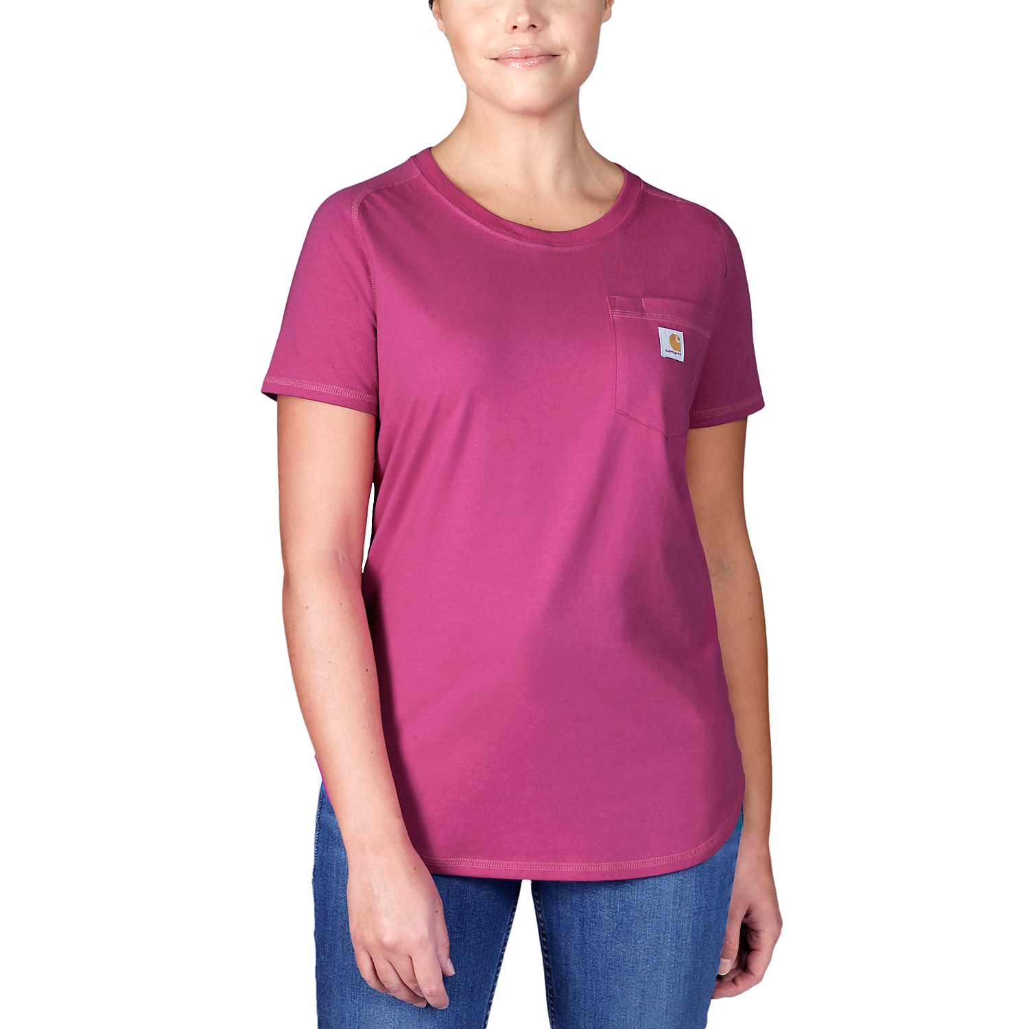 Picture of CARHARTT FORCE™ Relaxed Fit Midweight SS Pocket T-Shirt 105415 Γυναικείο Κοντομάνικο P37 - Magenta Agate