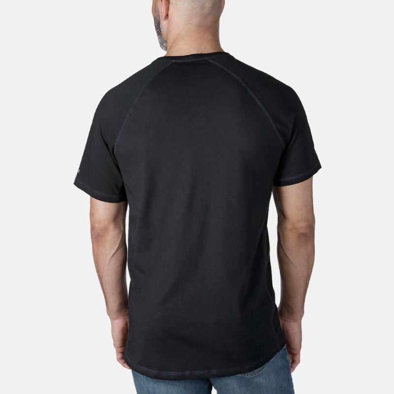 Picture of CARHARTT Force Relaxed Fit Midweight SS Block Logo T-Shirt 106653 Ανδρικό Κοντομάνικο N04 - Black