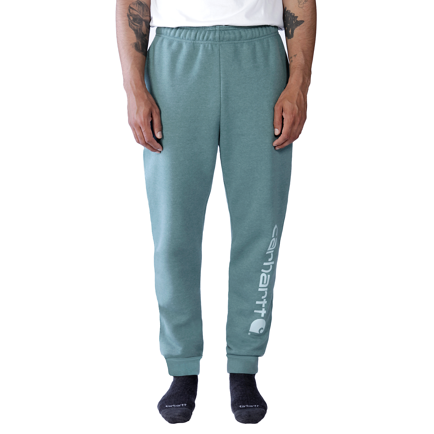 Picture of CARHARTT Relaxed Fit Midweight Tapered Graphic Sweatpant 105899 Ανδρική Φόρμα GE1 - Sea Pine Heather