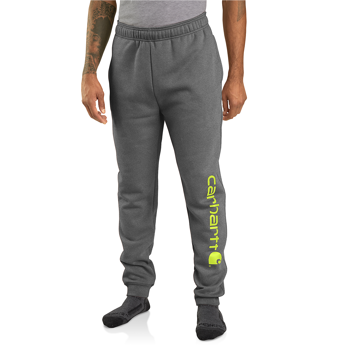 Picture of CARHARTT Relaxed Fit Midweight Tapered Graphic Sweatpant 105899 Ανδρική Φόρμα 026 - Carbon Heather