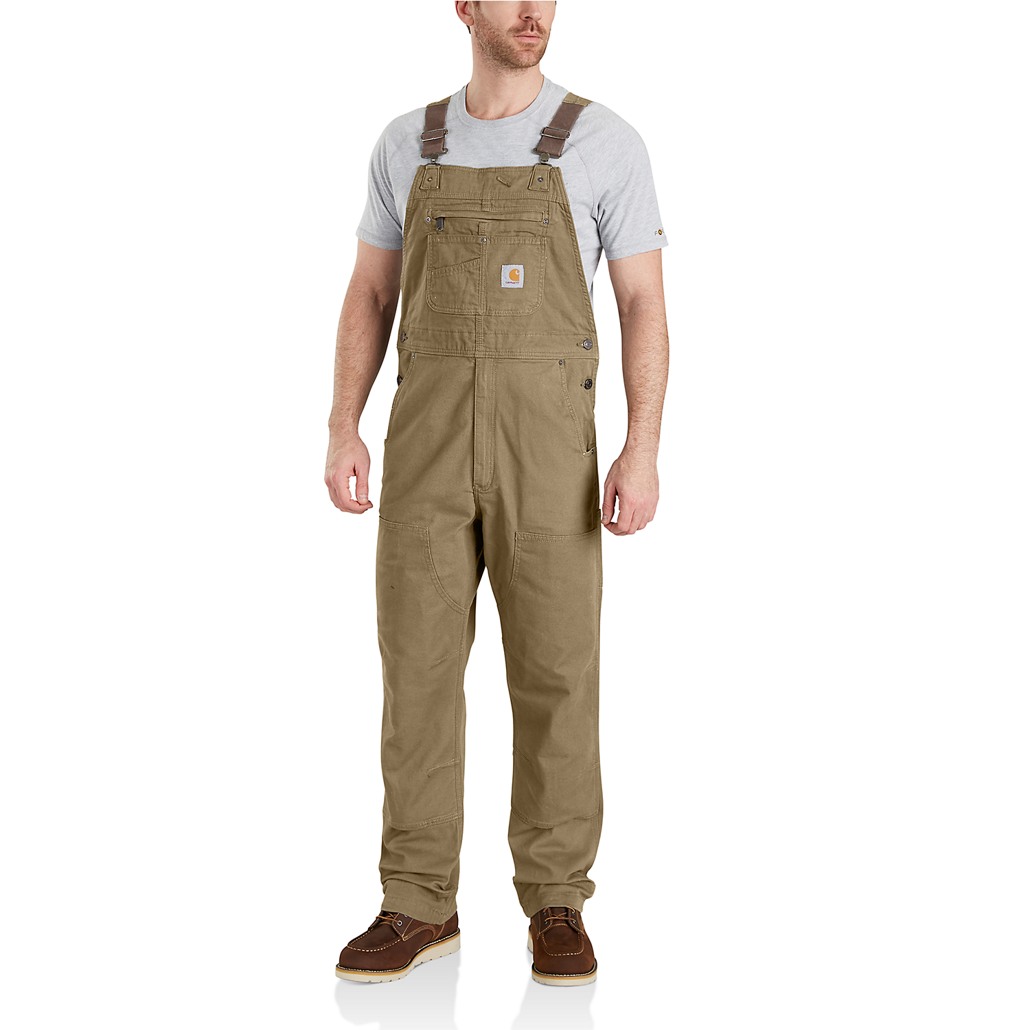 Picture of CARHARTT Rugged Flex Relaxed Fit Rigby Bib 102987 Ανδρική Σαλοπέτα DKH - Dark Khaki