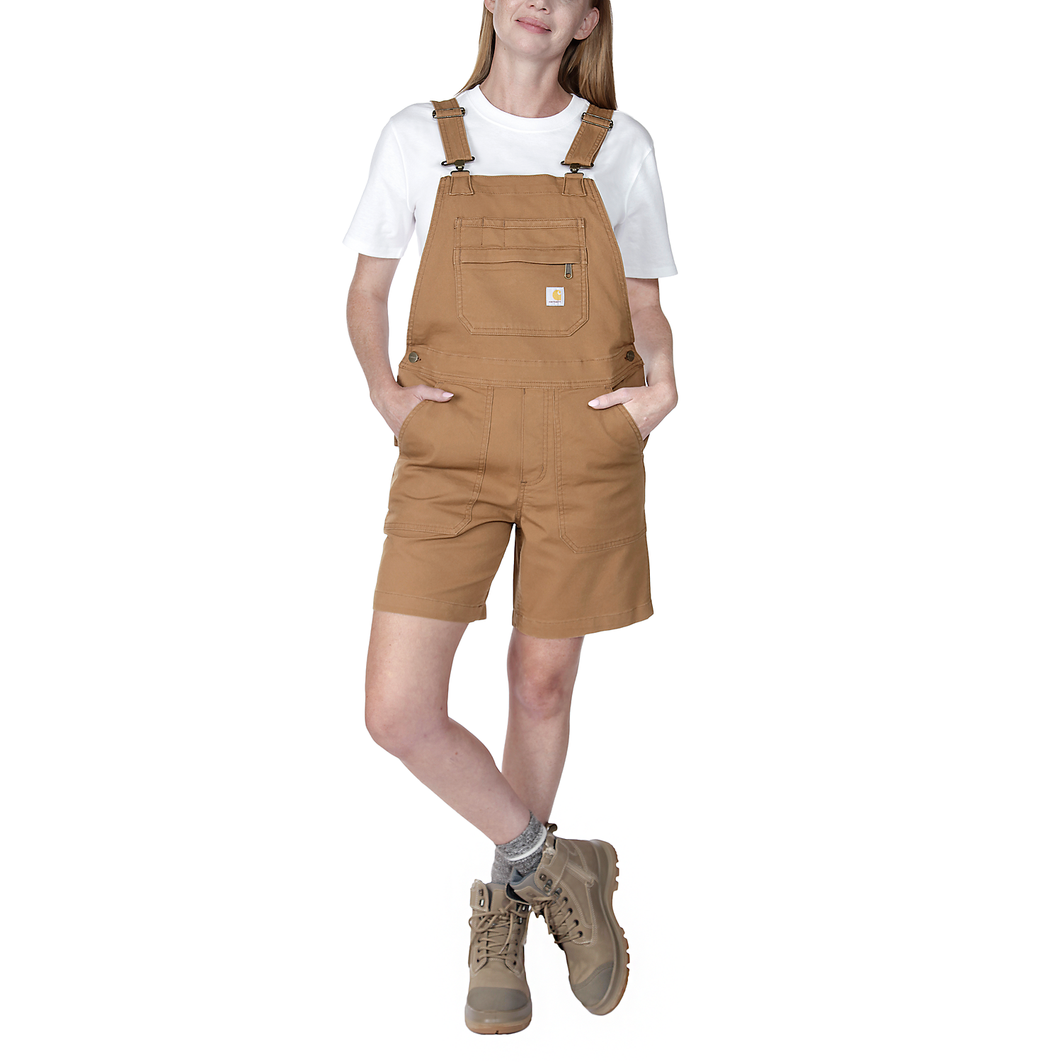 Picture of CARHARTT Relaxed Fit Canvas Shortall 106197 Γυναικεία Σαλοπέτα BA4 - Carhartt Brown