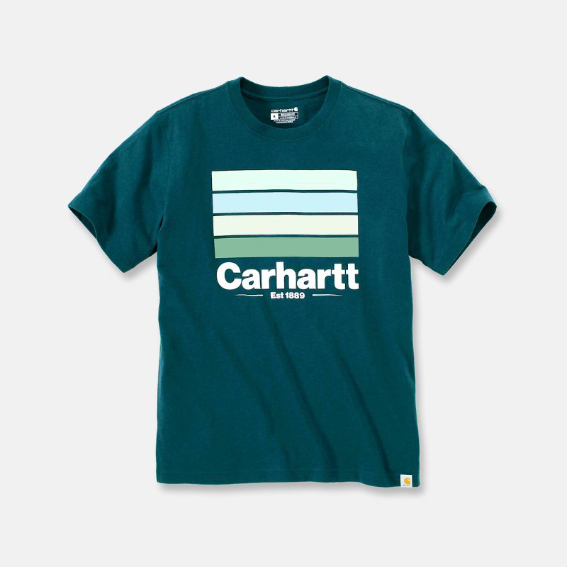 Picture of CARHARTT Relaxed Fit Heavyweight Line Graphic T-Shirt 105910 Ανδρικό Κοντομάνικο H70 - Night Blue Heather