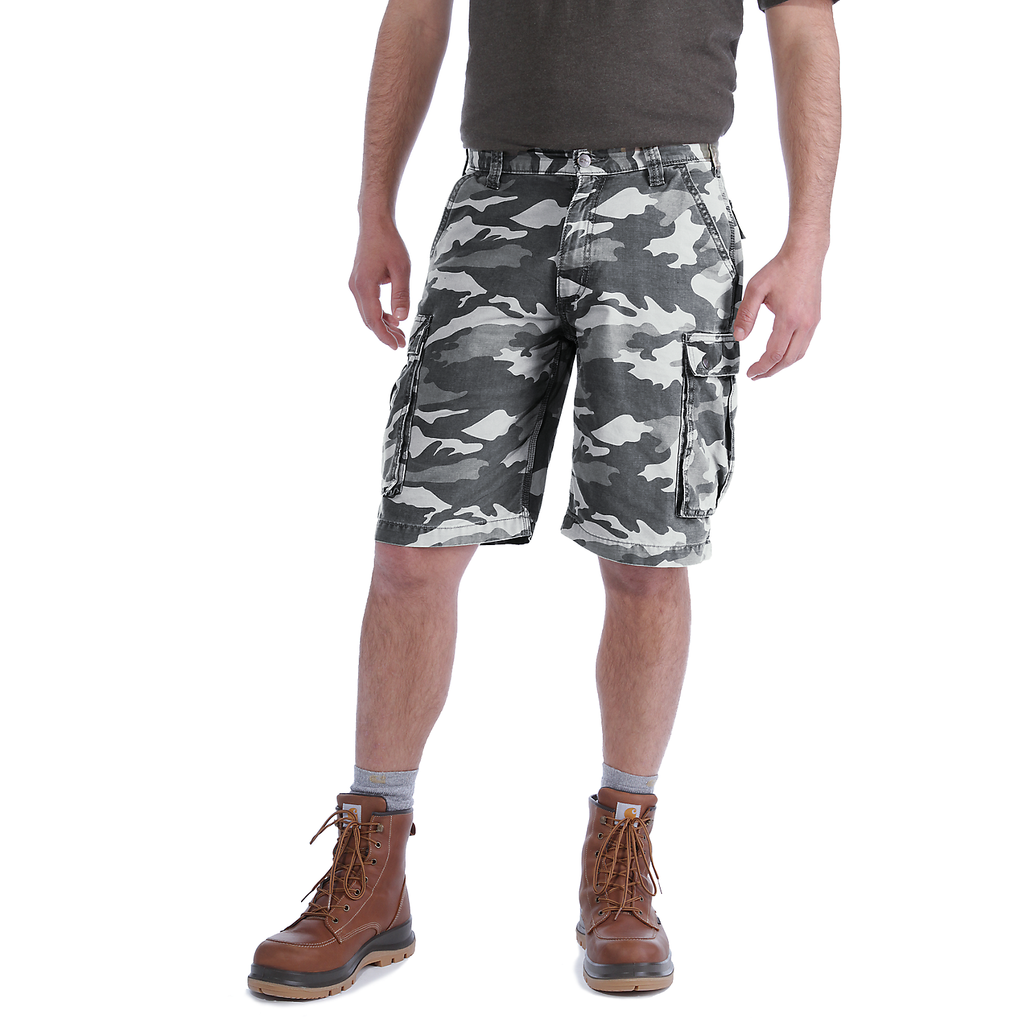 Picture of CARHARTT Rugged Cargo Camo Short 100279 Ανδρική Βερμούδα 071 - Grey Camo