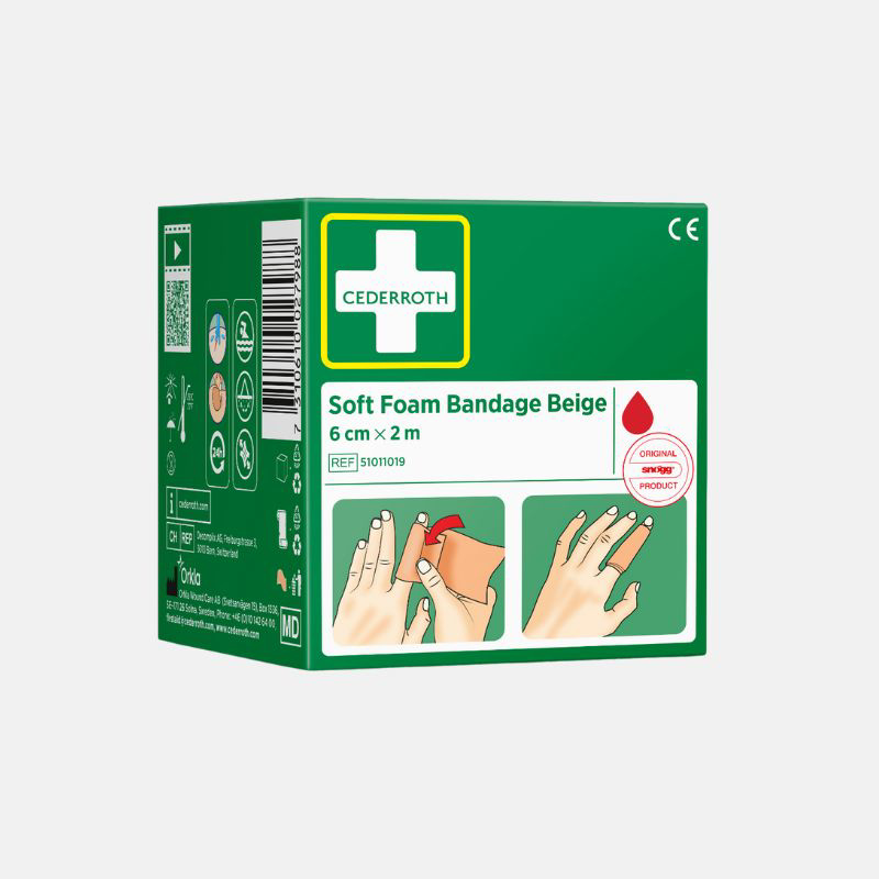 Picture of CEDERROTH Soft Foam Bandage 2.0m X 6cm Ελαστικό αφρώδες επίθεμα Μπεζ