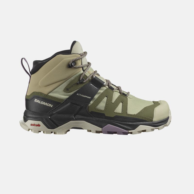 Picture of SALOMON X Ultra 4 Mid Gtx Γυναικεία Παπούτσια Hiking & Outdoor Alfalfa / Deep Lichen Green / Almond Milk