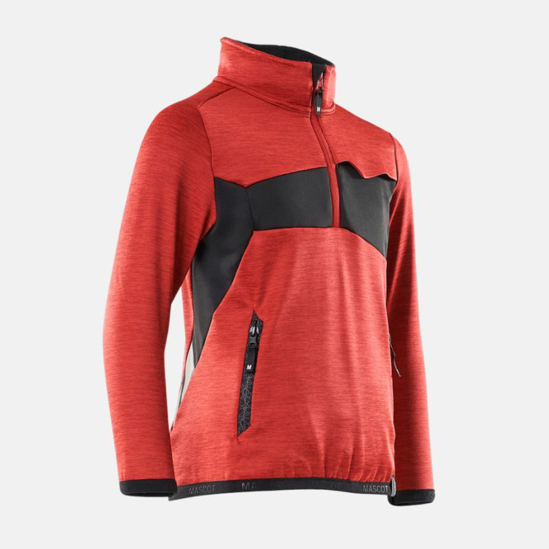 Picture of MASCOT Accelerate Fleece Jumper Half Zip Παιδική Μπλούζα Fleece Traffic Red / Black