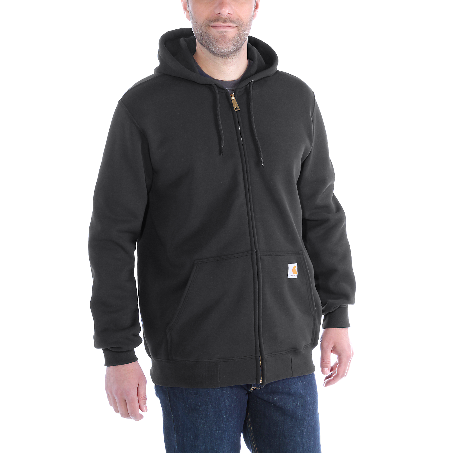 Picture of CARHARTT Loose Fit Midweight Full Zip Sweatshirt K122 Ανδρική Ζακέτα με κουκούλα 026 - Carbon Heather