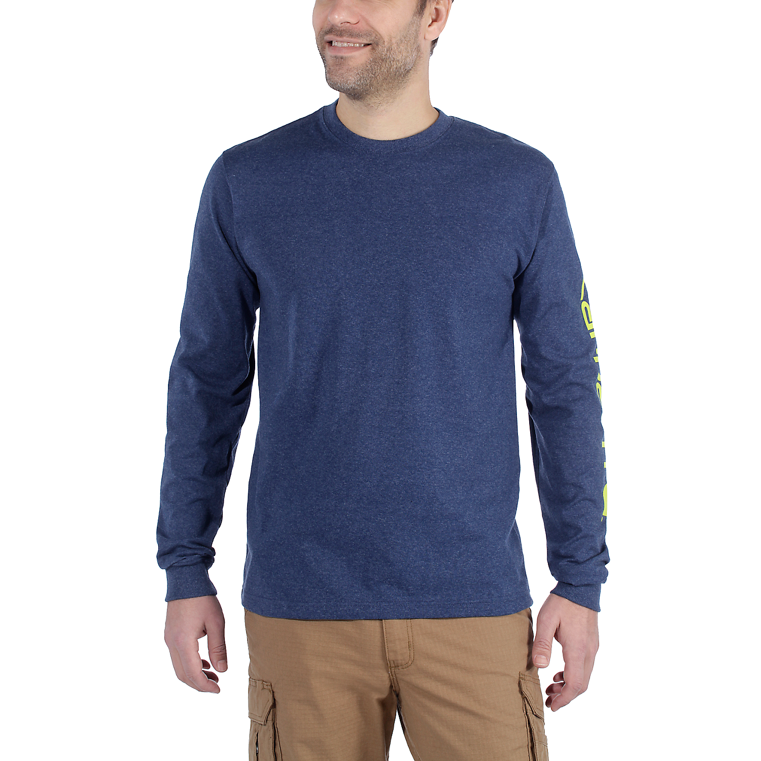 Picture of CARHARTT Relaxed Fit Heavyweight LS Logo Sleeve Graphic EK231 Μακρυμάνικο Ανδρικό Μπλουζάκι 413 - Deep Blue Indigo