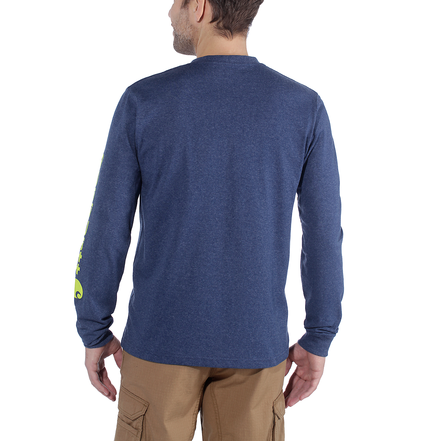 Picture of CARHARTT Relaxed Fit Heavyweight LS Logo Sleeve Graphic EK231 Μακρυμάνικο Ανδρικό Μπλουζάκι 413 - Deep Blue Indigo