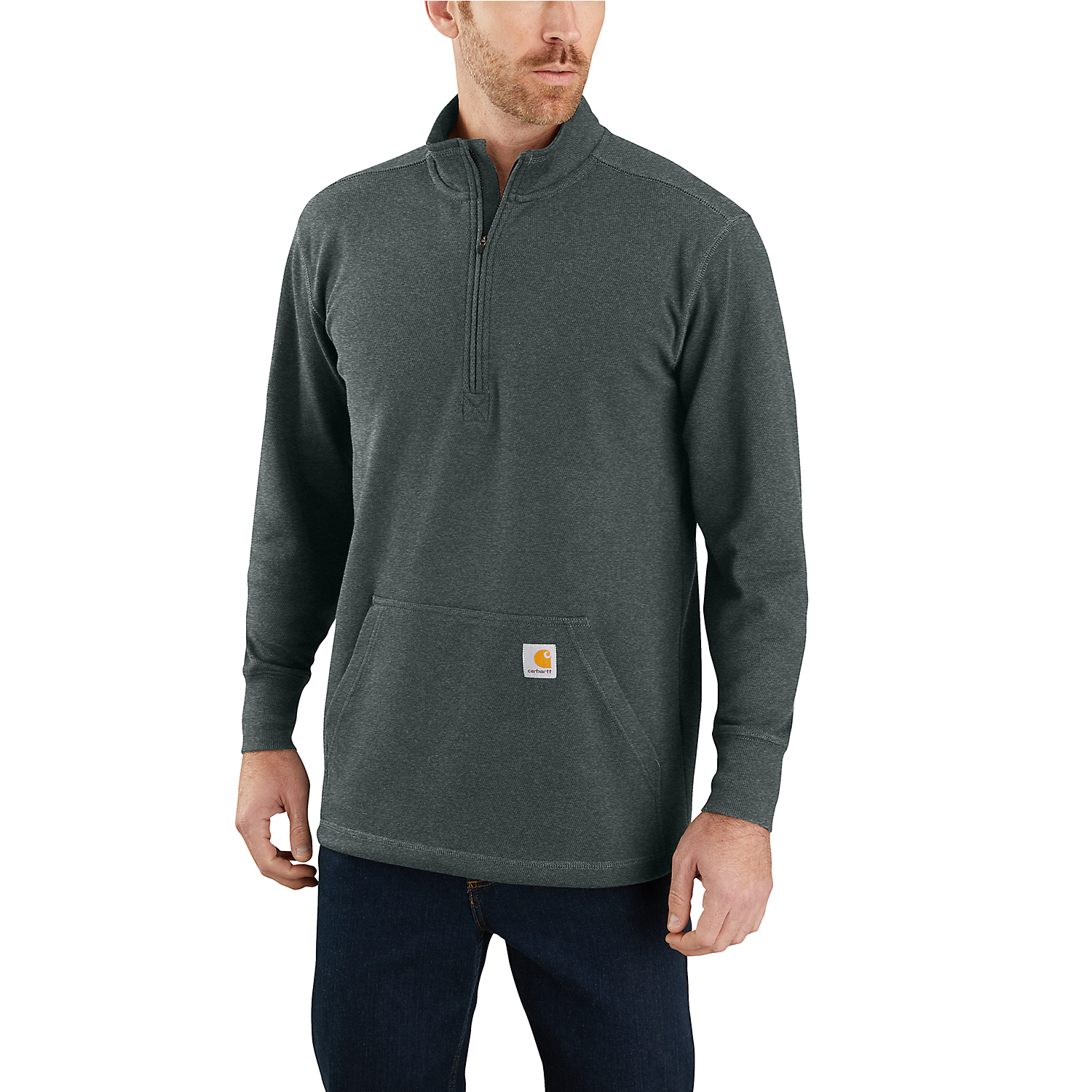 Picture of CARHARTT Relaxed Fit Heavyweight LS 1/2 Zip Thermal Shirt 104428 Μακρυμάνικο Ανδρικό Μπλουζάκι 354 - Elm Heather