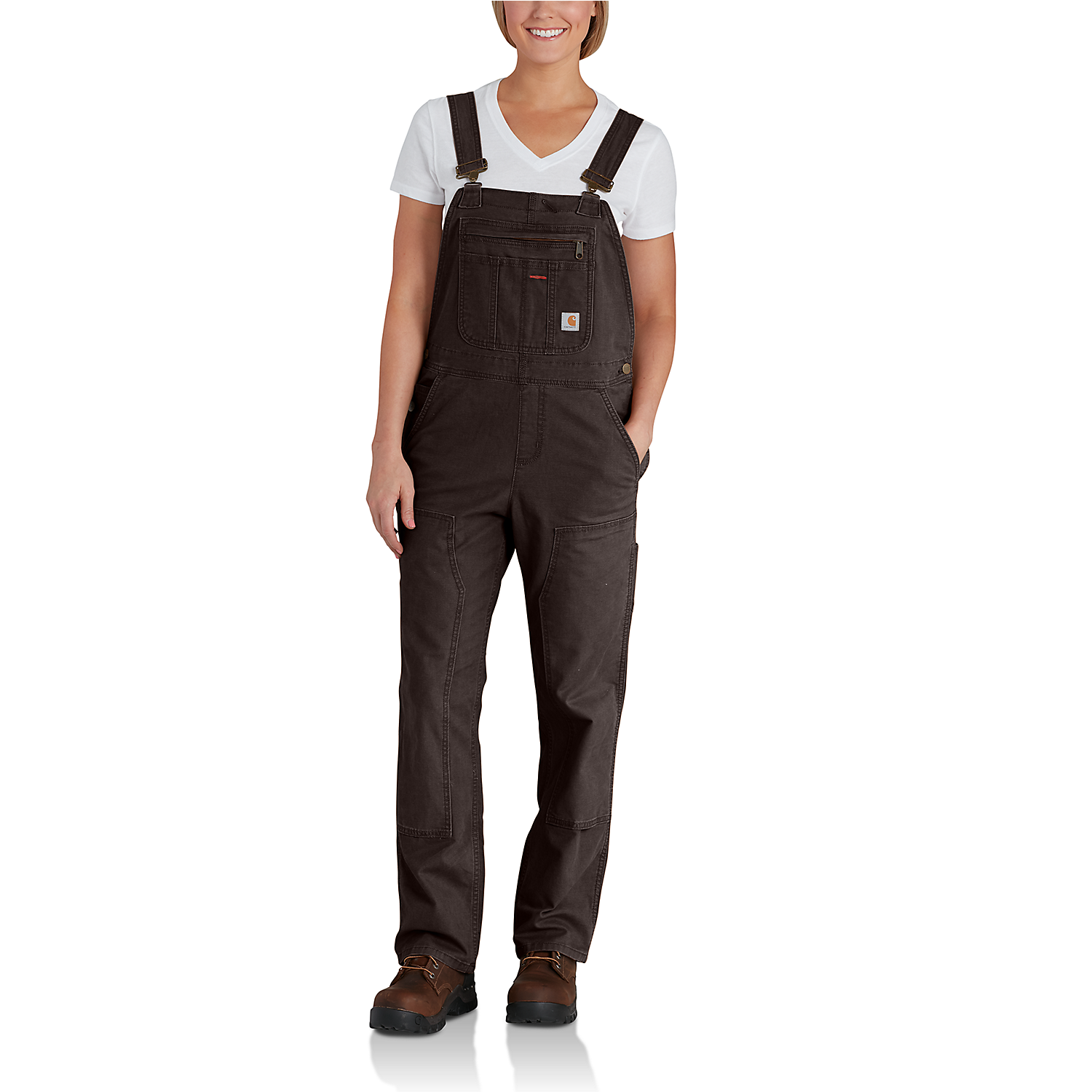 Picture of CARHARTT Rugged Flex Loose Fit Canvas Bib Overall 102438 Γυναικεία Σαλοπέτα 201 - Dark Brown